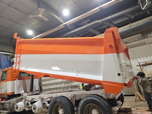 Dump Truck after dustless sandblasting and painting