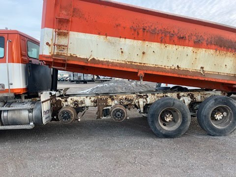 Dump Truck before dustless sandblasting and painting